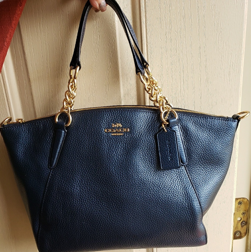Coach Metallic Denim Leather Kelsey handbag